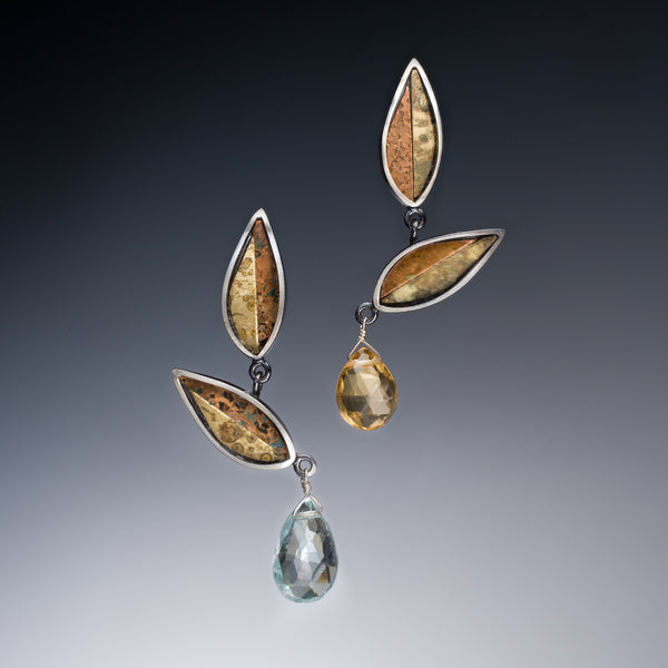 Mosaic Leaf Earrings - Kinzig Design Studios