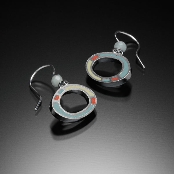 Oval Earrings (blue) - Kinzig Design Studios