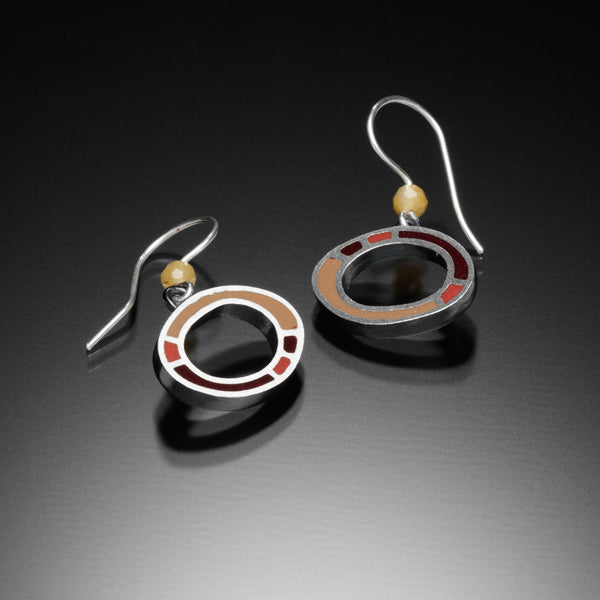 Oval Earrings (red) - Kinzig Design Studios