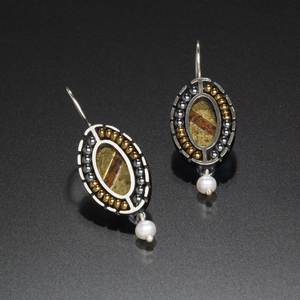 Mosaic Oval Earrings Earrings - Kinzig Design Studios