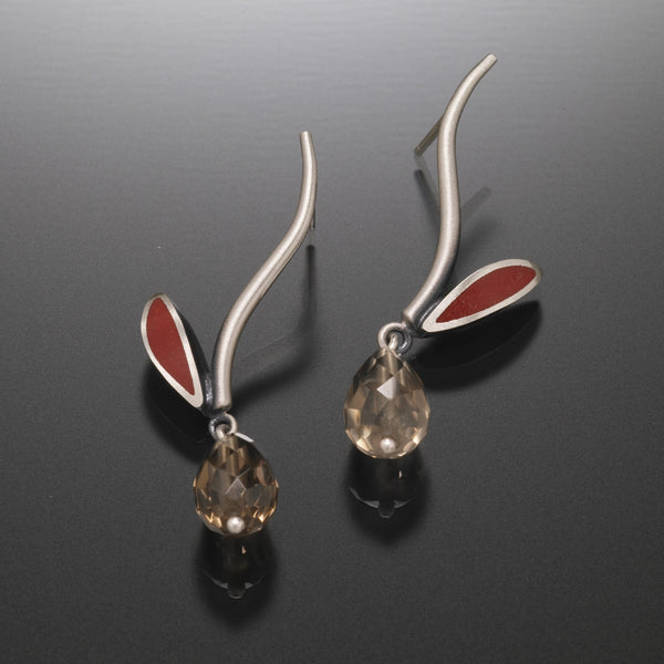 Stem Earrings (red) - Kinzig Design Studios
