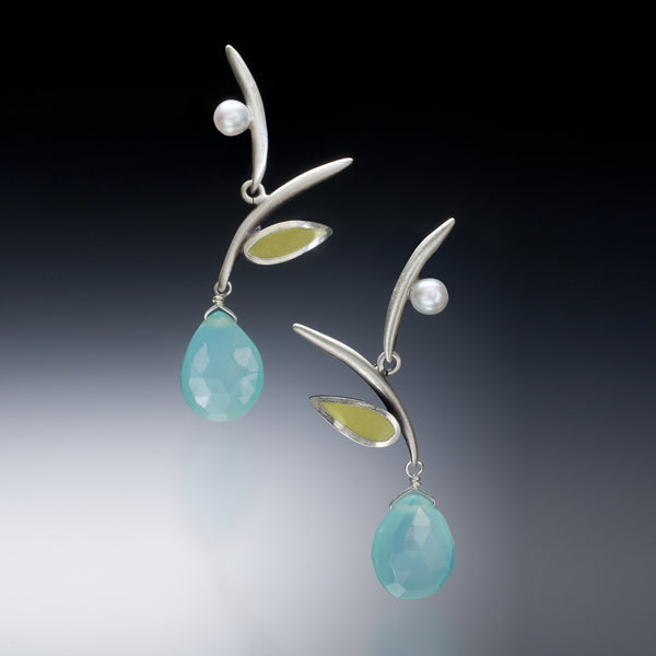 Twig Earrings (blue) - Kinzig Design Studios