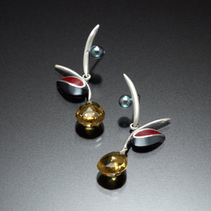 Twig Earrings (red) - Kinzig Design Studios